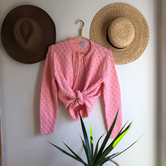 True Vintage pink cardigan sweater jumper - Picture 3 of 10